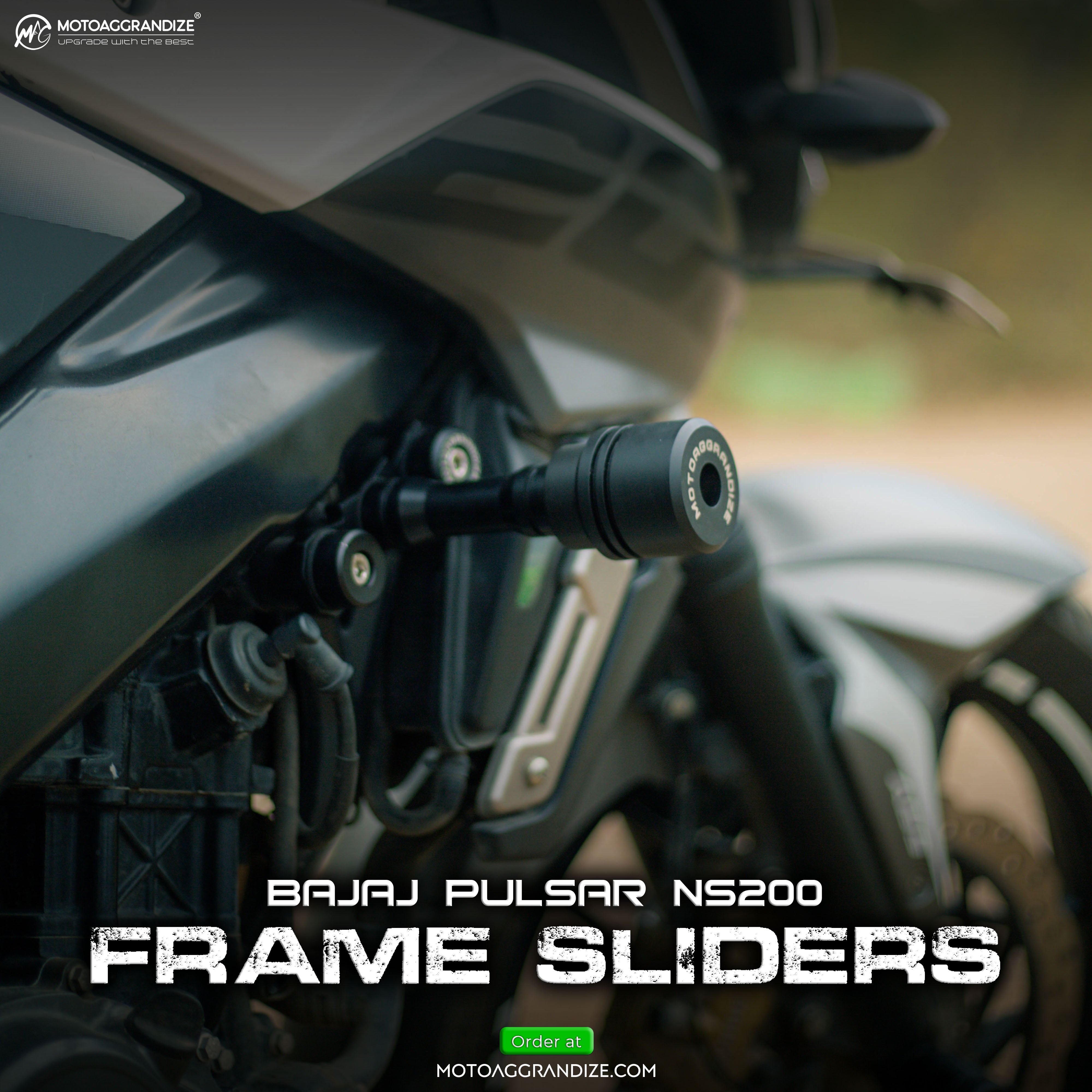 Frame sliders | Crash Protectors for Bajaj NS 200 [Black