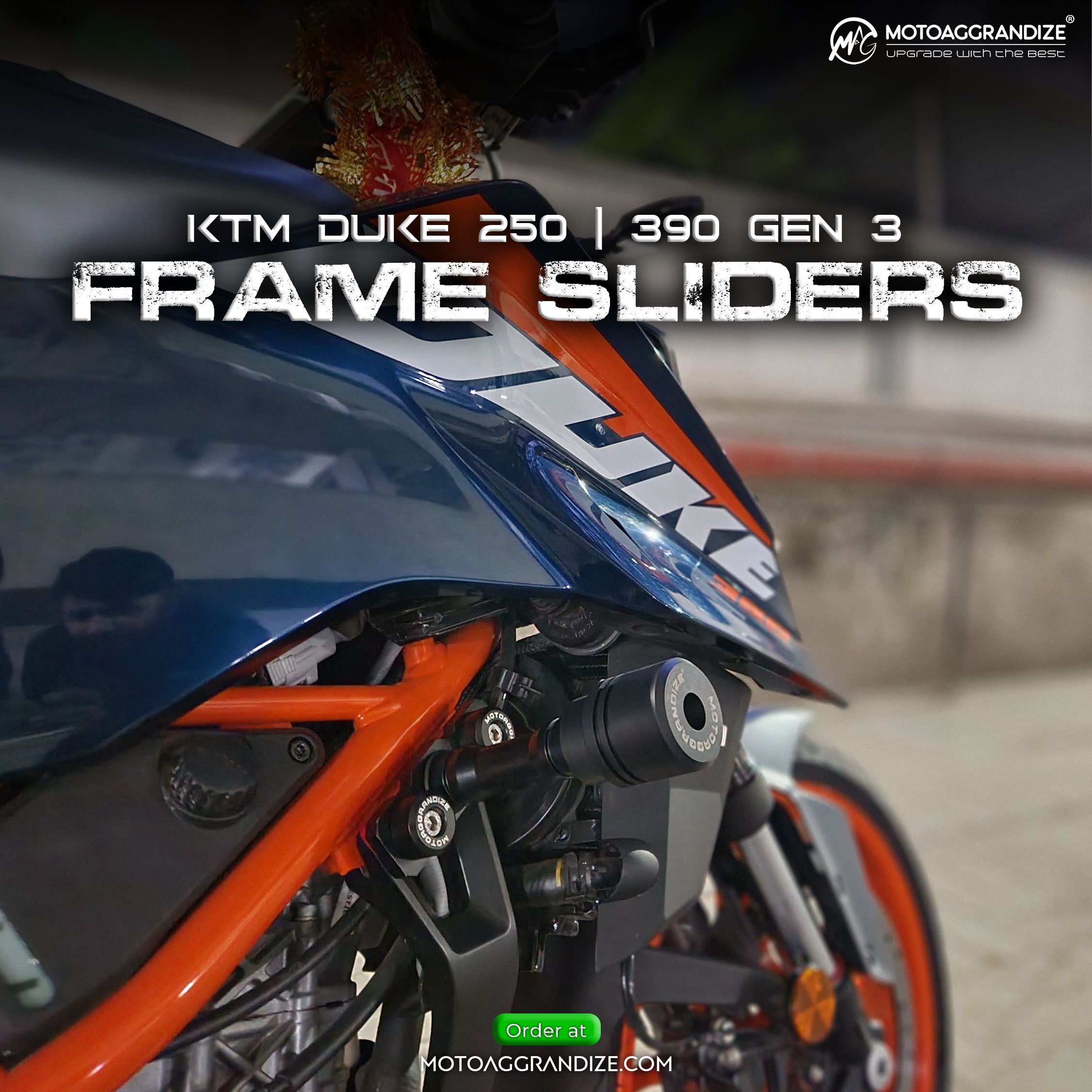 Ktm 390 best sale frame sliders