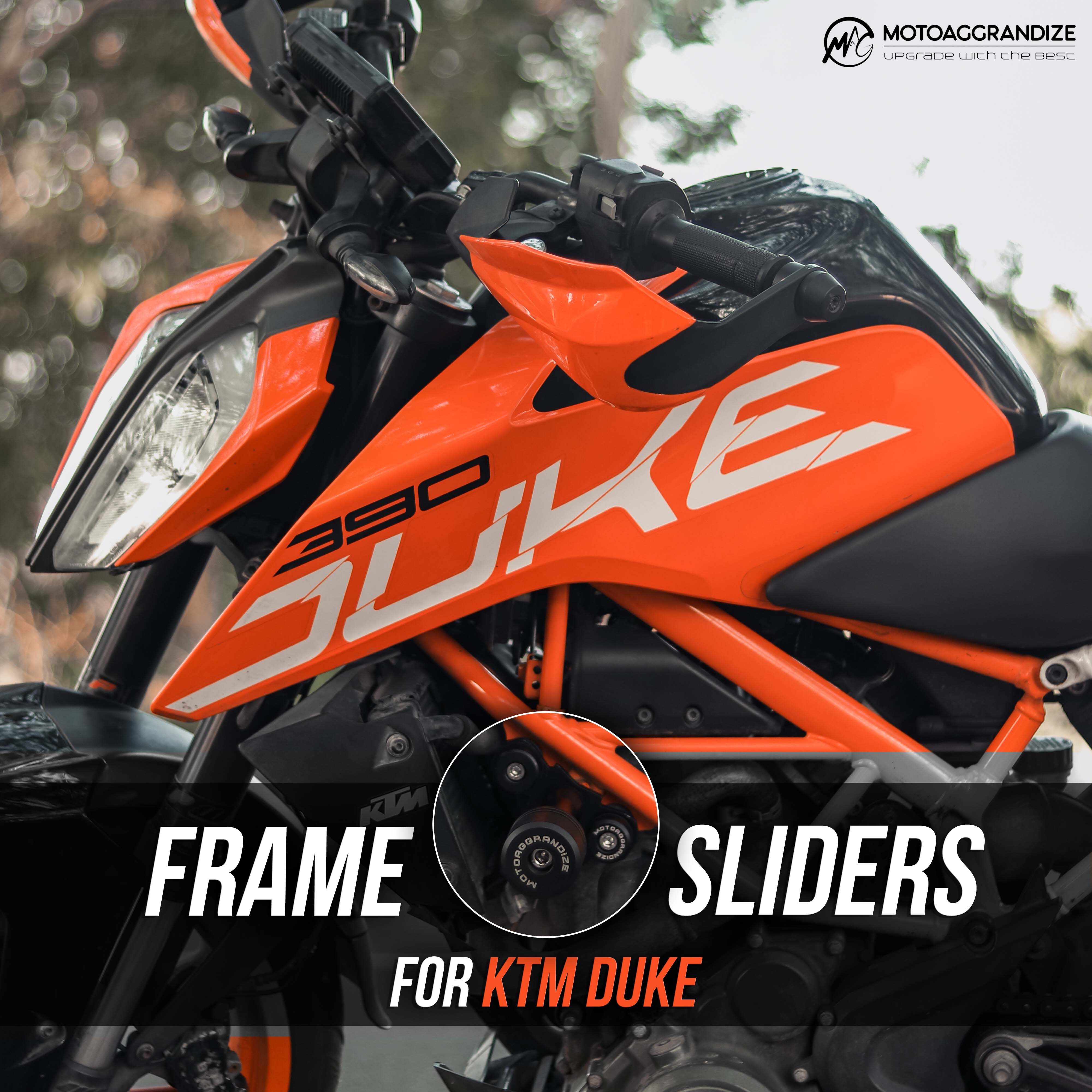 2019 ktm duke 390 best sale frame sliders